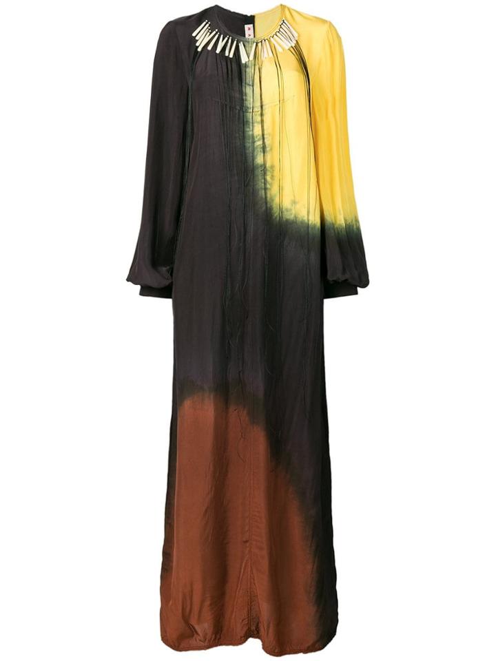 Marni Bone Necklace Printed Dress - Black