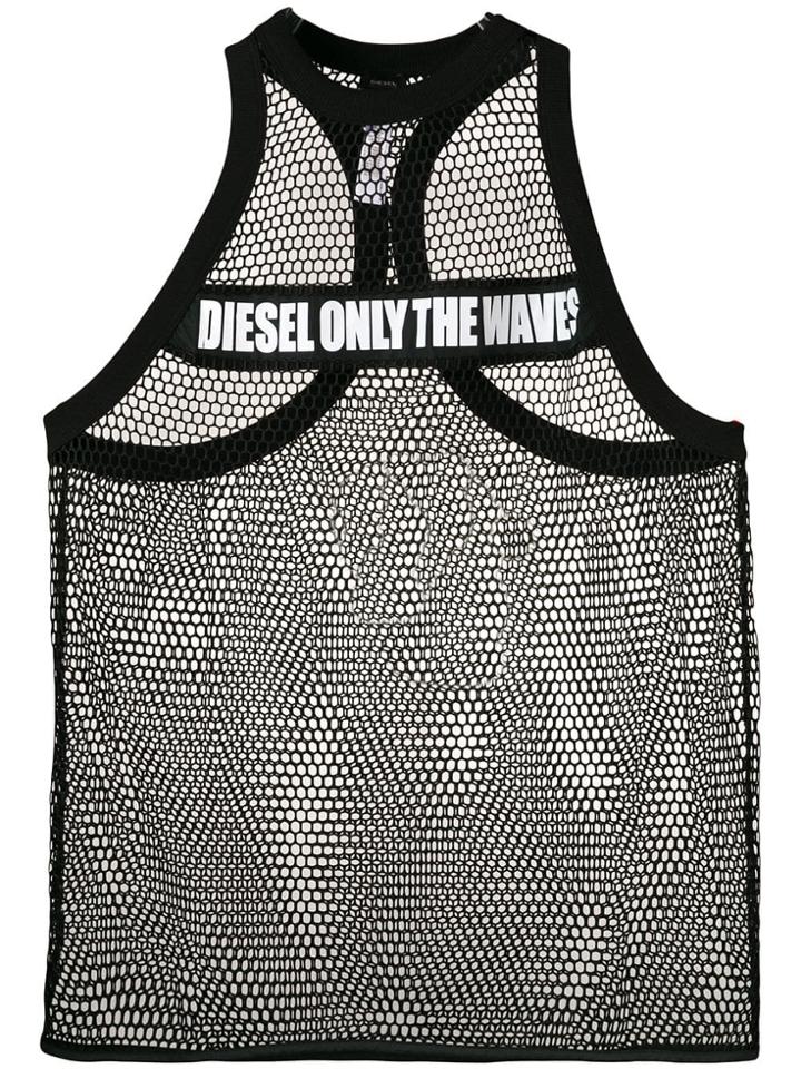 Diesel Only The Waves Mesh Top - Black