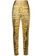 Versace Vintage Baroque Print Trousers - Metallic
