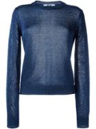 Msgm Metallic Effect Jumper, Women's, Size: S, Blue, Polyester/viscose