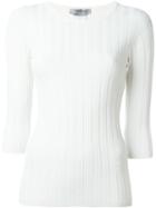 Sportmax Ribbed Sweater, Women's, Size: M, White, Viscose/polyamide
