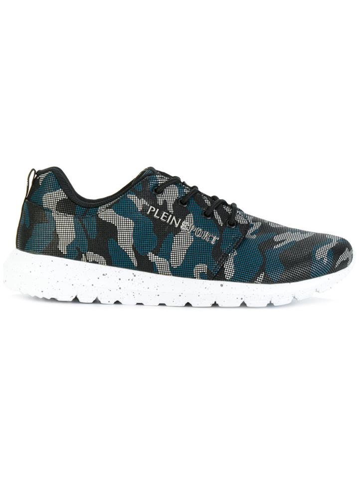 Plein Sport Camouflage Print Sneakers - Blue