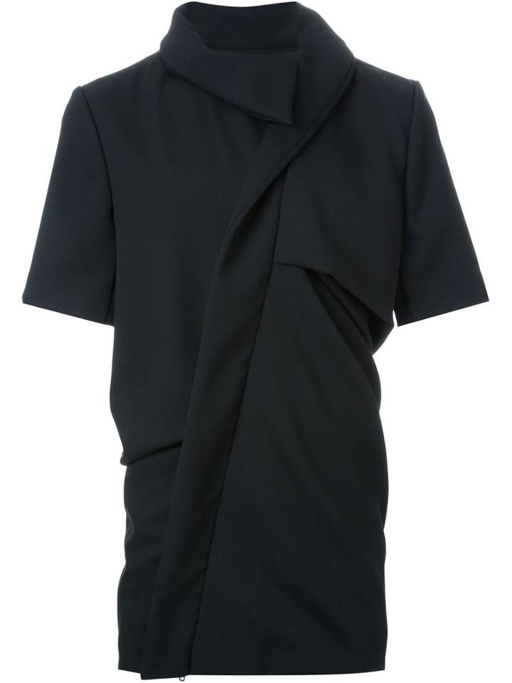 Moohong High Collar Draped T-shirt