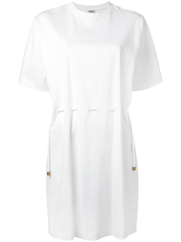 Kenzo - Lace-up Waist T-shirt Dress - Women - Cotton - L, White, Cotton