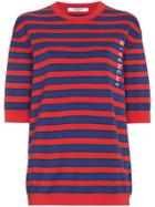 Givenchy Striped Logo Print Top - Red
