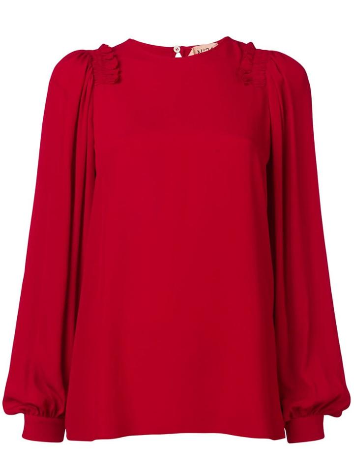 No21 Ruffle Trim Blouse - Red