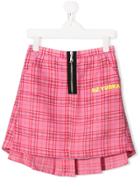 Natasha Zinko Kids Plaid Print Skirt - Pink