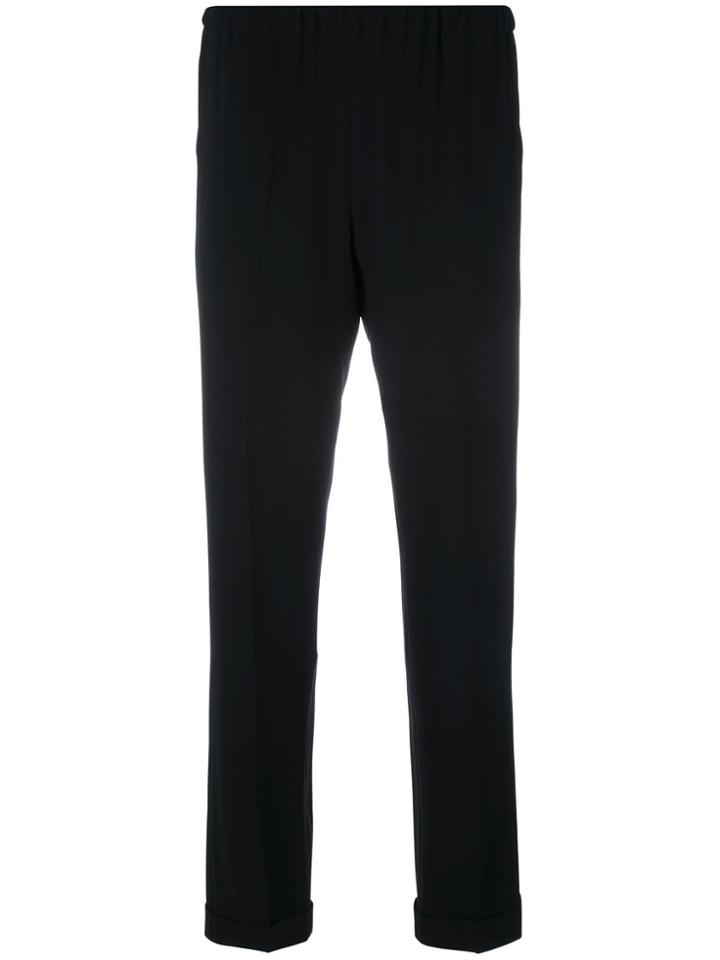 Alberto Biani Elasticated Waist Cropped Trousers - Black