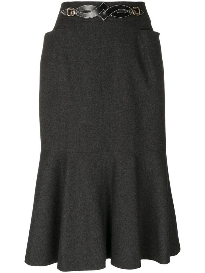 Hermès Pre-owned Buckle Detail Skirt - Grey