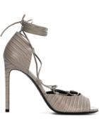 Saint Laurent Jane Sandals, Women's, Size: 36, Grey, Leather