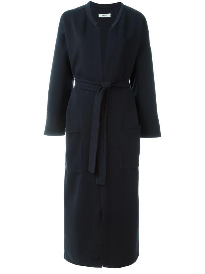 Humanoid Long Belted Coat, Women's, Size: Medium, Blue, Cotton/polyurethane/viscose