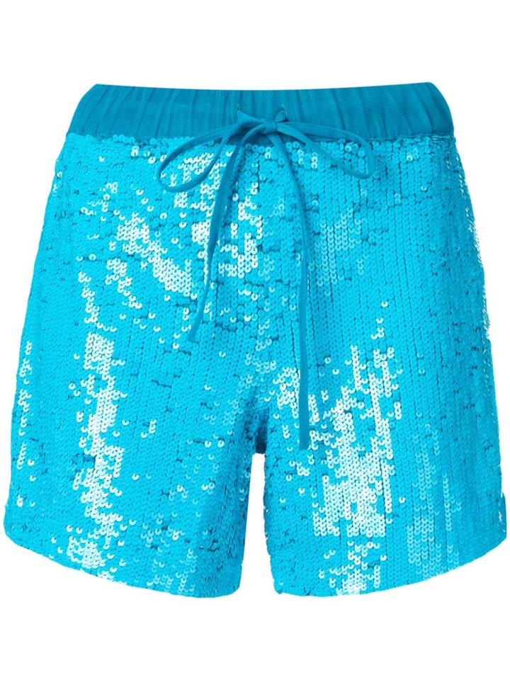P.a.r.o.s.h. Drawstring Sequined Shorts - Blue