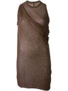 Rick Owens Lilies Draped Long Tank Top, Women's, Size: 44, Brown, Cotton/viscose