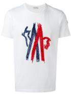 Moncler Stitched Logo T-shirt, Men's, Size: Xl, White, Polyester/cotton/nylon