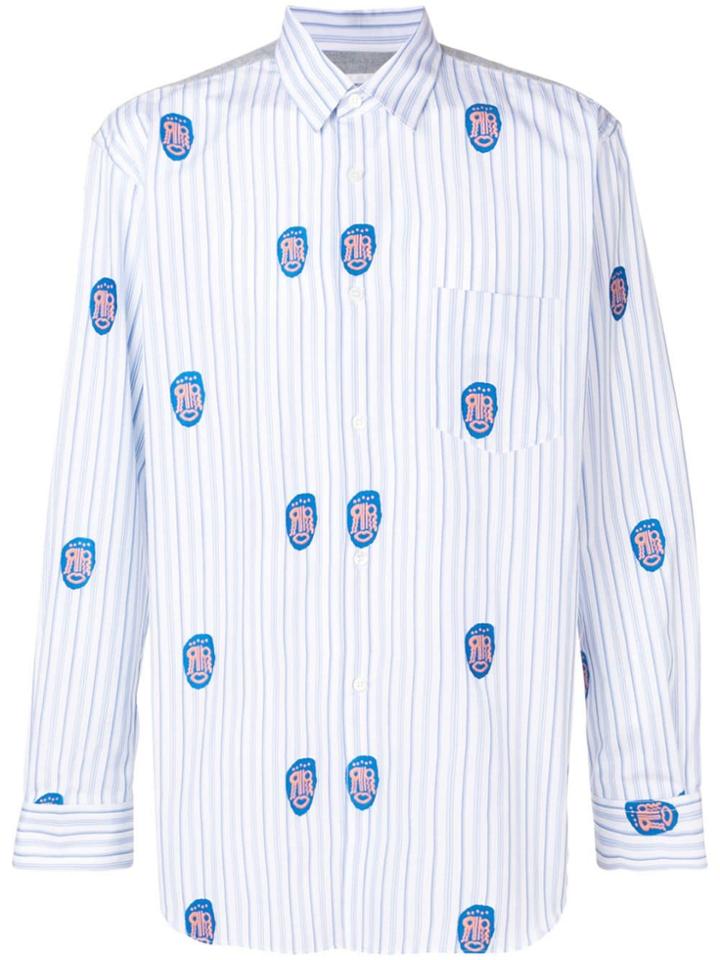 Comme Des Garçons Shirt Rock Art Striped Shirt - Blue
