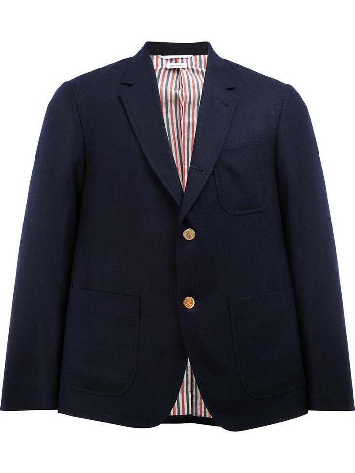 Thom Browne Loose-fit Blazer, Men's, Size: 1, Blue, Cupro/cashmere
