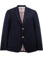 Thom Browne Loose-fit Blazer, Men's, Size: 1, Blue, Cupro/cashmere
