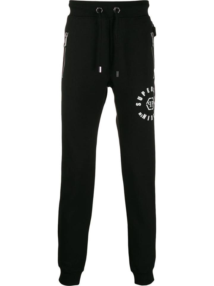 Philipp Plein Relaxed-fit Logo Track Pants - Black