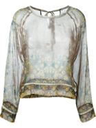 Etro Semi Sheer Floral Print Relaxed Fit Blouse