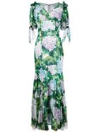 Dolce & Gabbana Hydrangea Print Maxi Dress - Multicolour