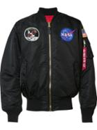 Alpha Industries 'apollo Ma-1' Flight Jacket, Adult Unisex, Size: Xl, Black, Nylon/polyester