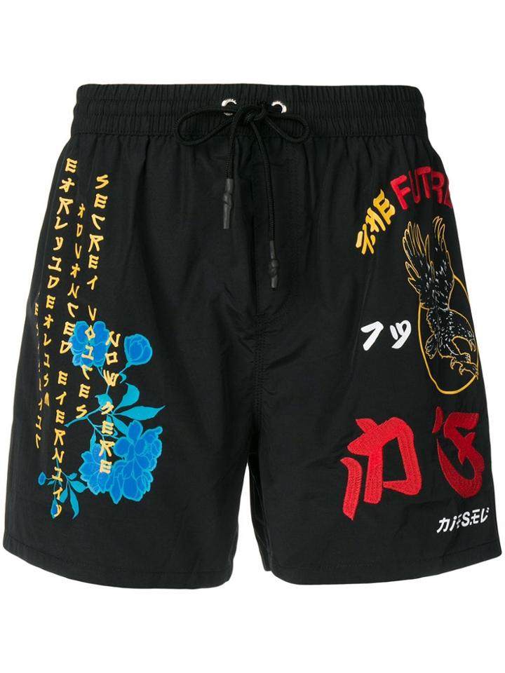 Diesel Drawstring Swim Shorts - Black
