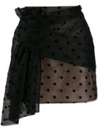 Nº21 Polka-dot Mesh Mini Skirt - Black