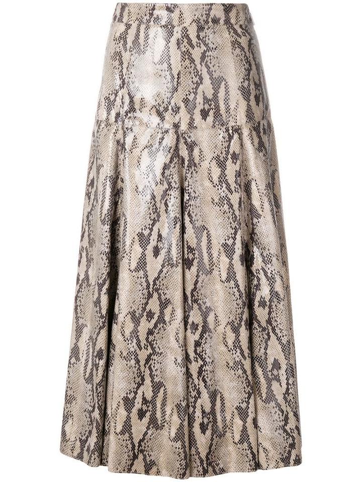 Msgm Snakeskin Effect Skirt - Neutrals