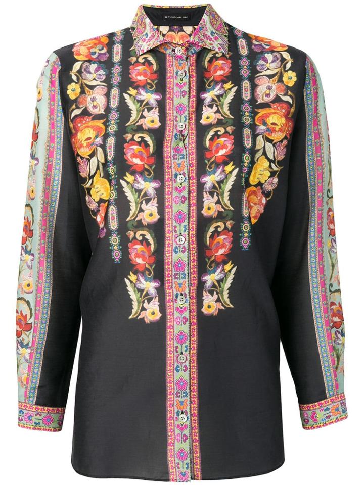 Etro Embroidered Bohemian Flowers - Black
