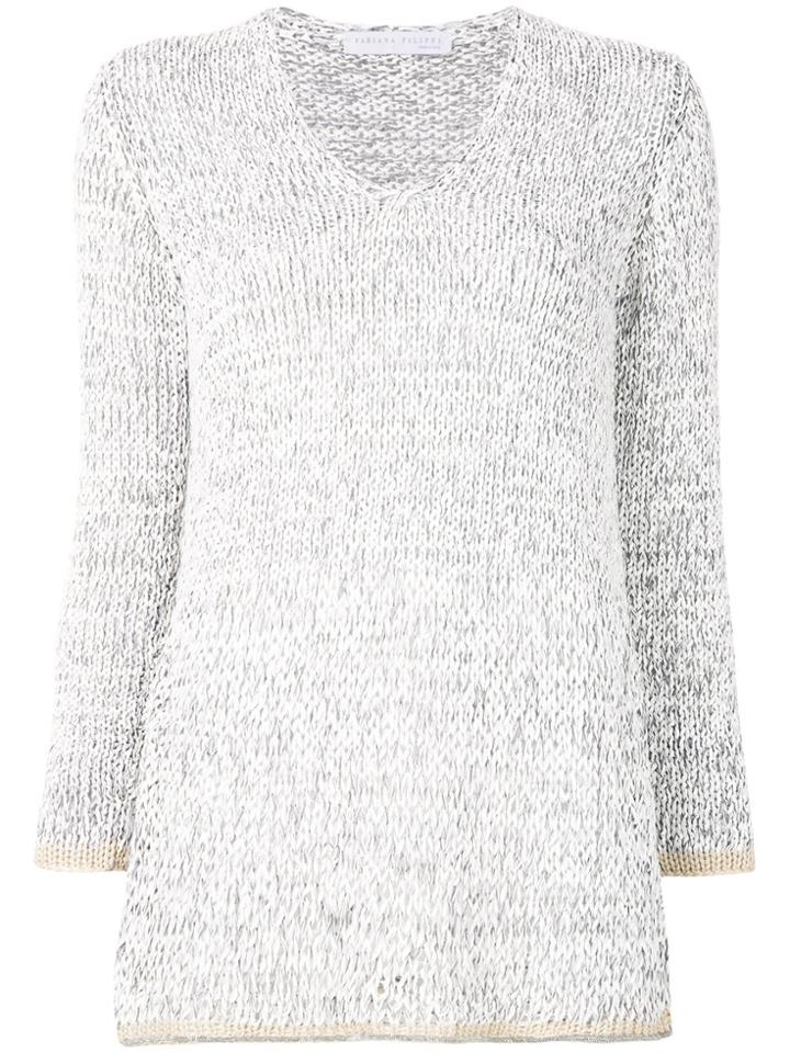 Fabiana Filippi Contrast Trim Sweater - Grey