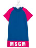 Msgm Kids - 'skate' Logo T-shirt Dress - Kids - Cotton - 14 Yrs, Girl's, Blue