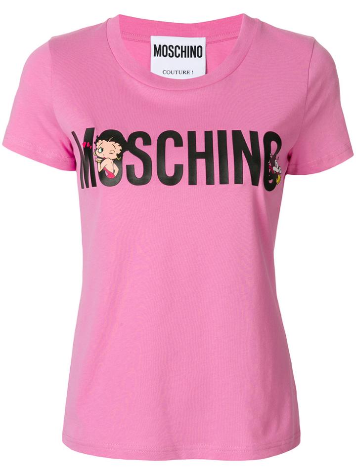 Moschino Short Sleeved T-shirt - Pink & Purple