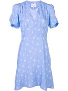 Hvn Paula V-neck Dress - Blue