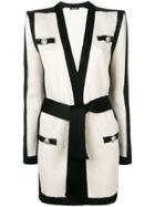 Balmain Contrasting Panels Cardi-coat - Black