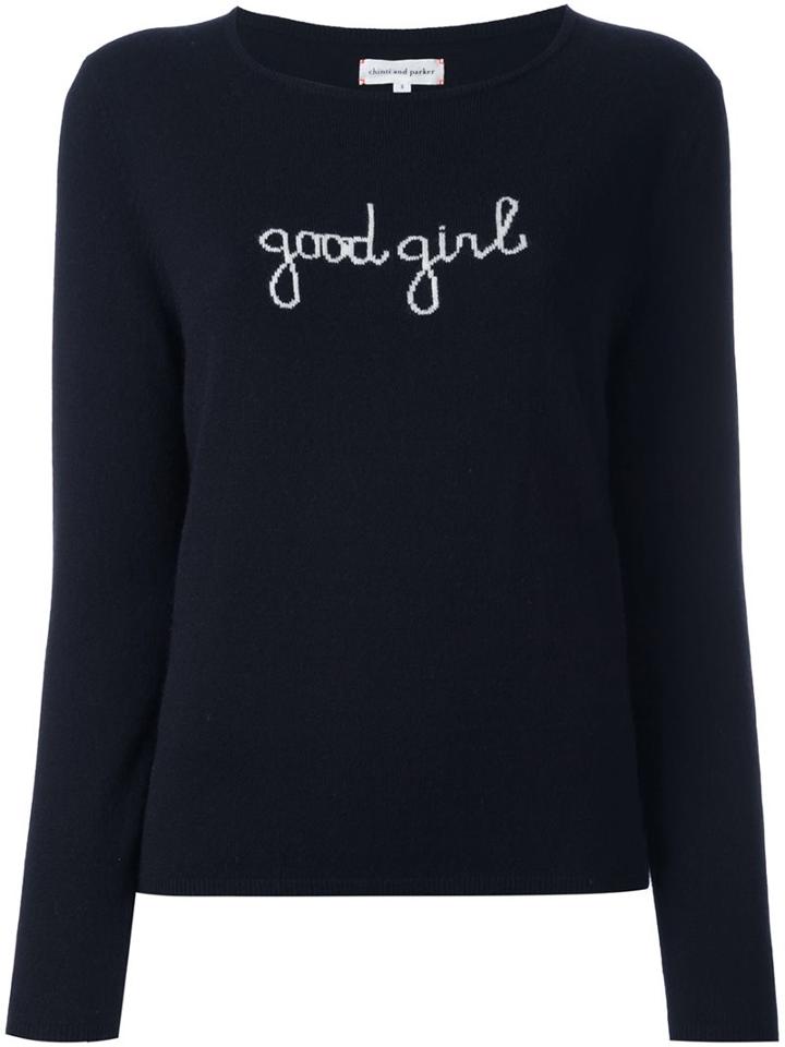 Chinti And Parker 'good Girl' Knit Sweater, Size: Small, Blue, Cashmere