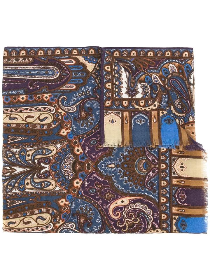 Etro 'calcutta' Scarf, Men's, Red, Wool/silk