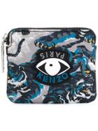 Kenzo Eye Tiger Print Wallet - Grey