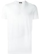 Dsquared2 Basic V-neck T-shirt, Men's, Size: Xs, White, Cotton/spandex/elastane