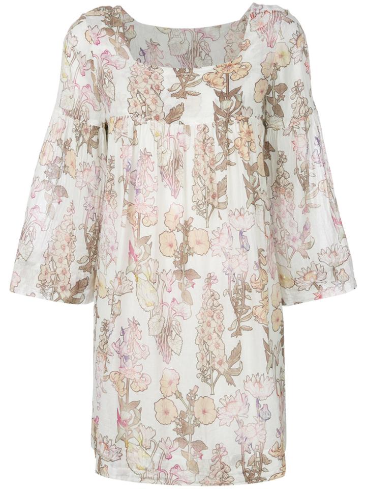 Raquel Allegra Floral Print Mini Dress - Nude & Neutrals