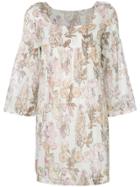 Raquel Allegra Floral Print Mini Dress - Nude & Neutrals