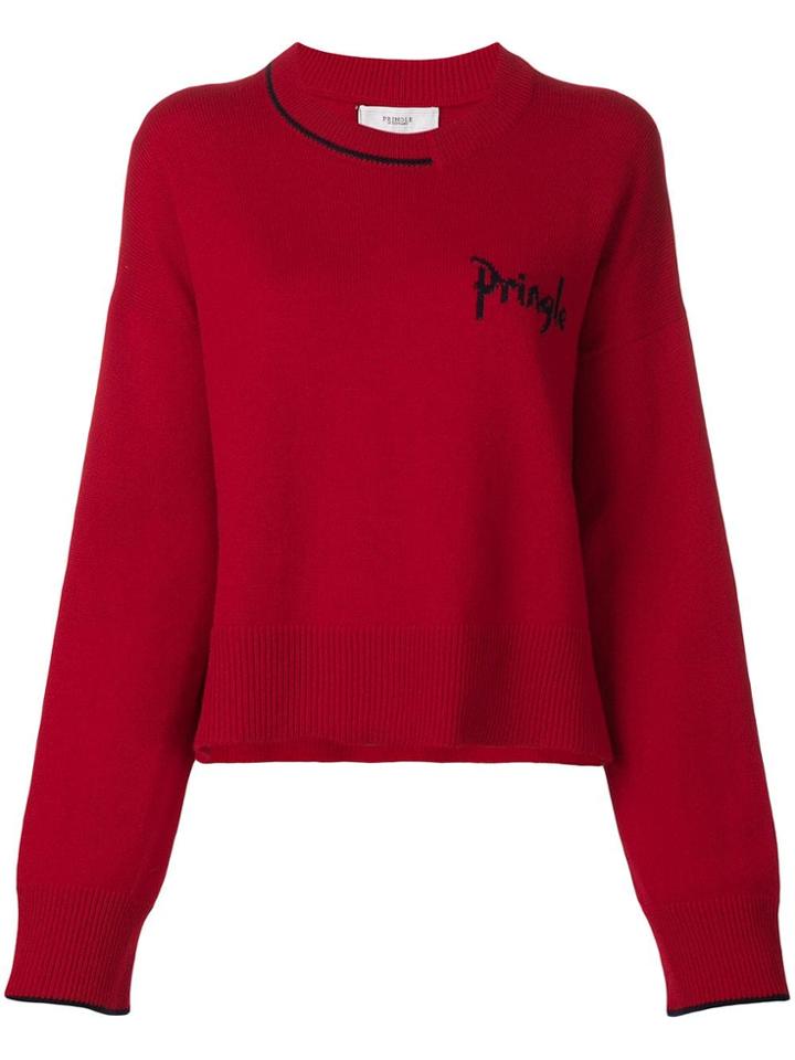 Pringle Of Scotland Heritage Logo Jumper - Red