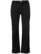 Etro Side Stripe Frayed Jeans - Black