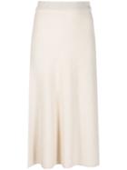Yves Salomon Knitted Midi Skirt - White