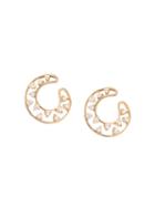 Dana Rebecca 14kt Rose Gold Small Diamond Front Hoop Earrings -