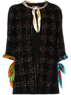 Tiger In The Rain Check Tweed Silk Scarf Jacket - Black