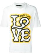 Love Moschino Logo Print T-shirt, Size: Medium, White, Cotton