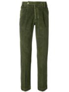 Entre Amis Corduroy Flared Trousers - Green