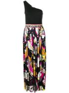 Emilio Pucci Frida Print Silk One Shoulder Evening Dress - Black