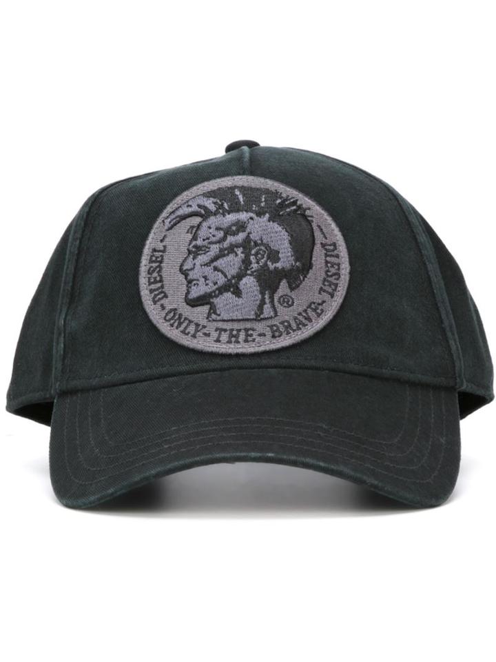 Diesel Logo Patch Cap, Adult Unisex, Size: S, Black, Cotton