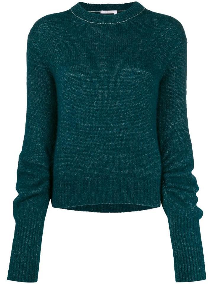 Chloé Button Sleeve Knitted Jumper - Green